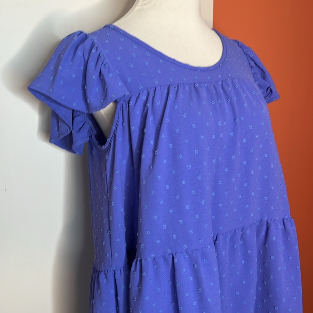 Periwinkle Blue Ruffle Sleeve Top - Picture 3 of 6